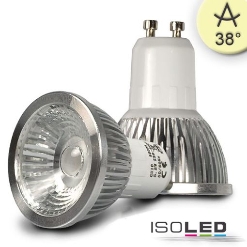 GU10 LED szpot fényforrás, 5,5W, COB, 38°, meleg fehér, dimmelheto