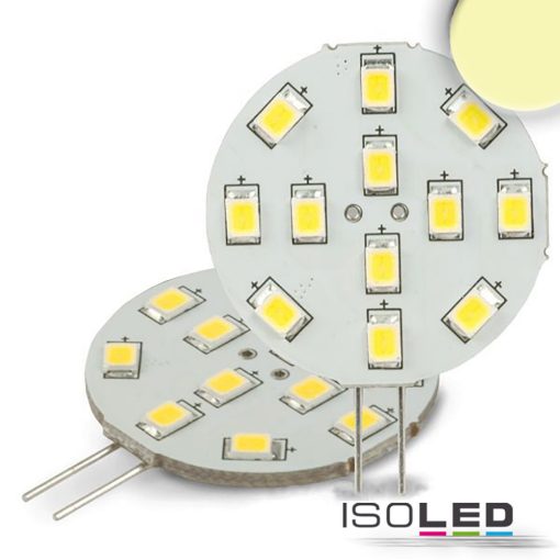 G4 LED szpot fényforrás, 12 SMD chippel, 2W,meleg fehér, oldalsó foglalattal