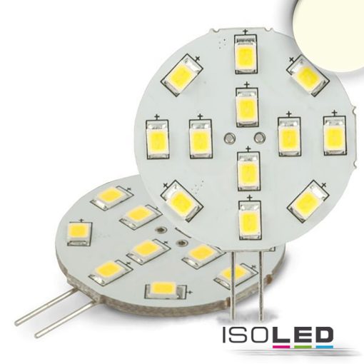 G4 LED szpot fényforrás, 12 SMD, 2W, semleges fehér, oldalsó foglalattal