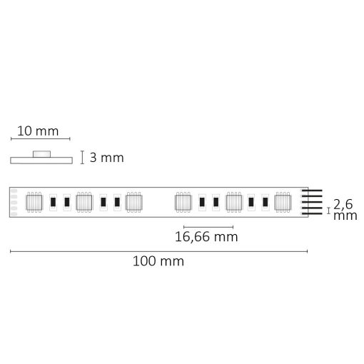 LED SIL RGB+WWW flexibilis szalag, 24V, 19W, IP20, 4in1 chip, 60 LED/m