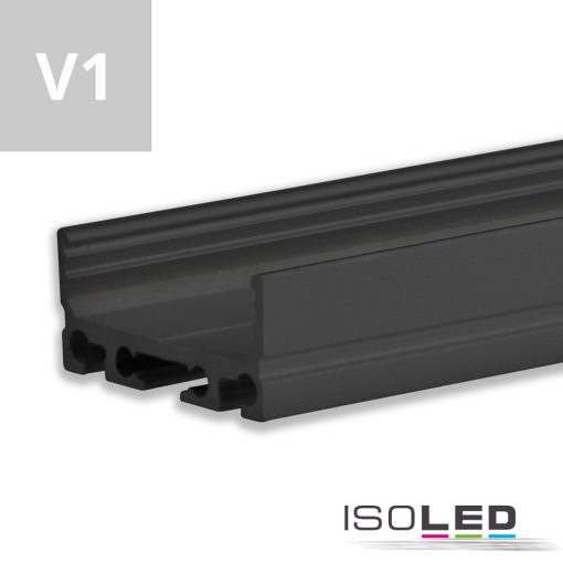 LED konstrukciós profil SURF24 FLAT, alumínium, fekete  RAL 9005,  H:200 cm