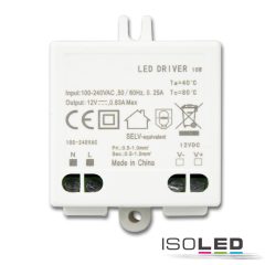 LED trafó 12V/DC, 0-10W, SELV