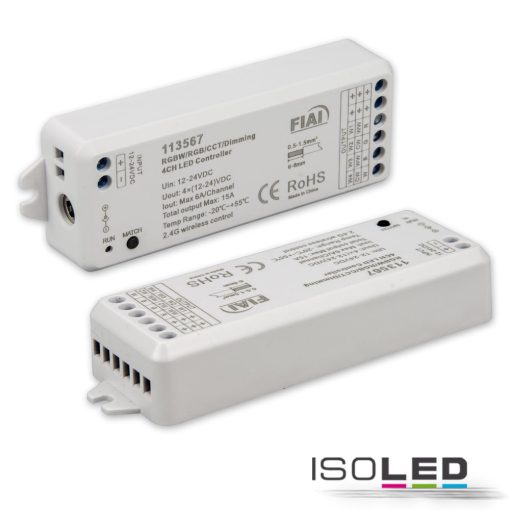 Sys-Pro rádió hálózati PWM dimmer, 1-4 csatornás, 12-24V DC 4x 3.5 A