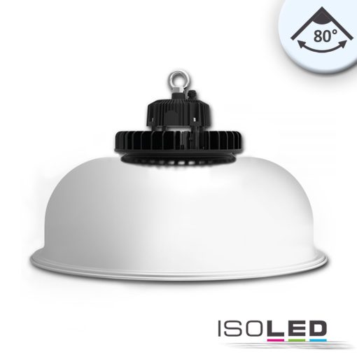 LED csarnoklámpa FL, 120 W, alumínium búrával, IP65, hideg fehér, 80°, 1-10 V dimmelheto
