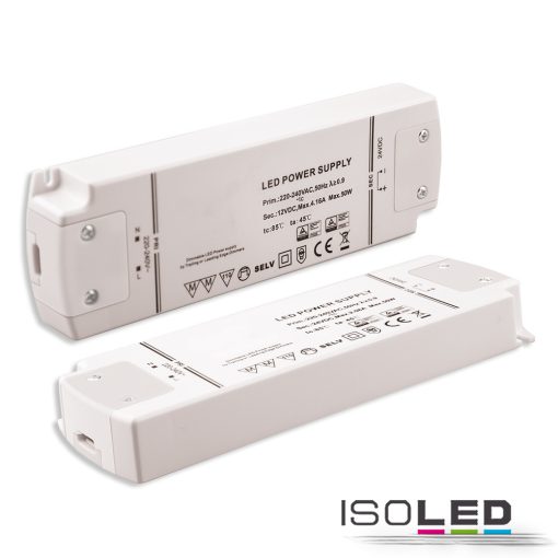 LED flexibilis szalag trafó 12V/DC, 0-50W, dimmelheto, SELV