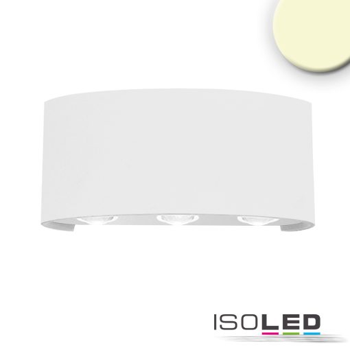 Kültéri LED fali lámpa, fel/le, IP54, 6*1 W CREE, homok fehér, meleg fehér