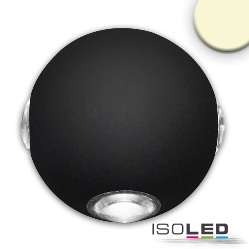 Kültéri LED fali lámpa,fel/le, IP54, 4*1 W, homok fekete, meleg fehér