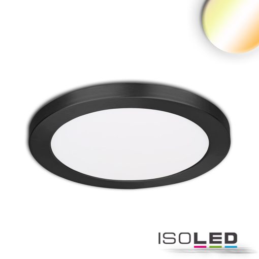 LED süllyesztett/felületre szerelt lámpa Slim Flex, 12W, ColorSwitch 3000K|3500k|4000K, fekete