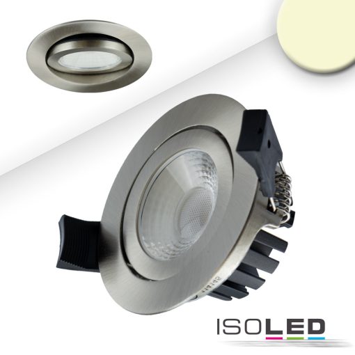 LED  süllyesztett szpotlámpa, ezüst, 8W, 36°, kerek, meleg fehér, IP65, dimmelheto