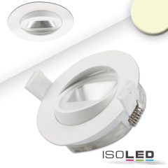   LED aszimmetrikus süllyesztett szpotlámpa, fehér, 8W, 50°, IP44, kerek, meleg fehér, dimmelheto