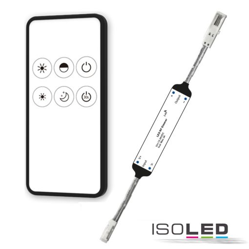 LED-es rádiós PWM-Dimmer, MiniAMP, távirányítóval együtt, 12-24V DC, 3A