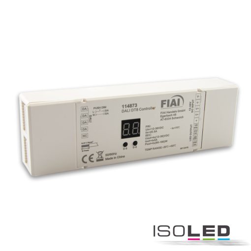 DALI Push-Dim PWM dimmer, DT8 univerzális, 4 csatornás, 12-36 V 4x5A, 48V 4x3A