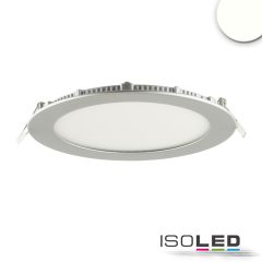   LED mélysugárzó, 12W, kerek, ultra lapos, ezüst, semleges fehér, dimmelheto