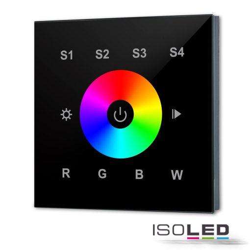 DALI DT8 RGB+W 1 csoportos, beépített érintésvezérlo, fekete, 100-240V AC vagy DALI buszfeszültségu