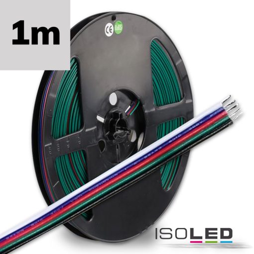 RGB+W kábel 5x0.5mm˛ H03VH-H AWG20, méterenként áruljuk