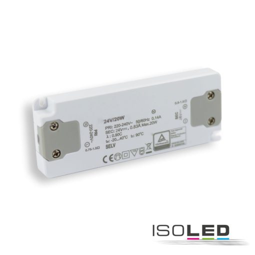 LED-transzformátor 24V/DC, 20W, Ultraslim