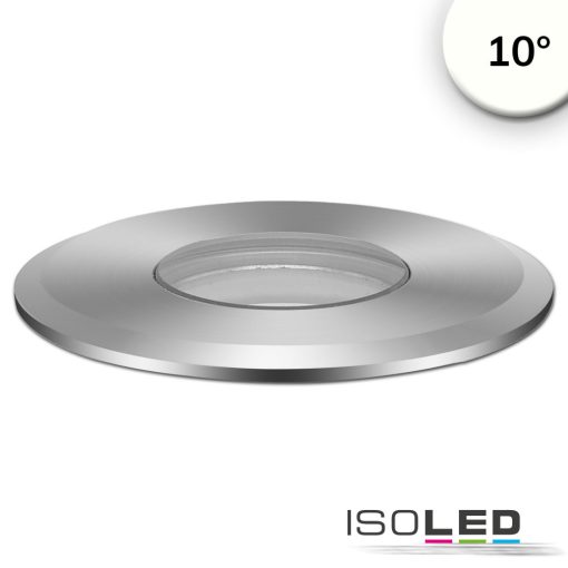 LED padlóba süllyesztett spot, kerek 55mm, rozsdamentes acél, 12-24V, IP67, 3W, 10°, semleges fehér