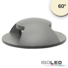   LED padlóba süllyesztett spot, kerek 2SIDE 60mm, fekete, 12-24V, IP67, 3W, 60°, meleg fehér