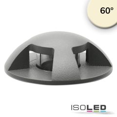   LED padlóba süllyesztett spot, kerek 4SIDE 60mm, fekete, 12-24V, IP67, 3W, 60°, meleg fehér