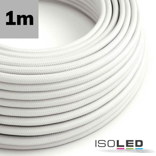 Kábel szövet borítású, fehér, 2x0.75mm˛ AWG18, méterenként áruljuk.