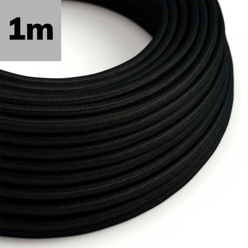 Kábel szövet borítású, fekete, 3x0.75mm˛ AWG18, méterenként áruljuk.