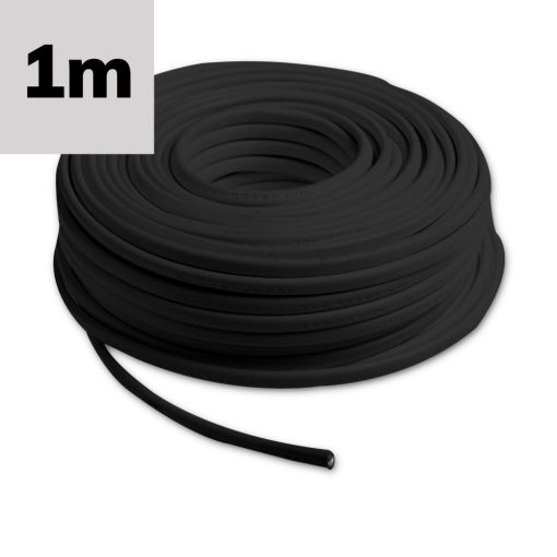 Kábel PVC burkolatú, fekete, 2x0.75mm˛ H05VV-F, méterenként áruljuk