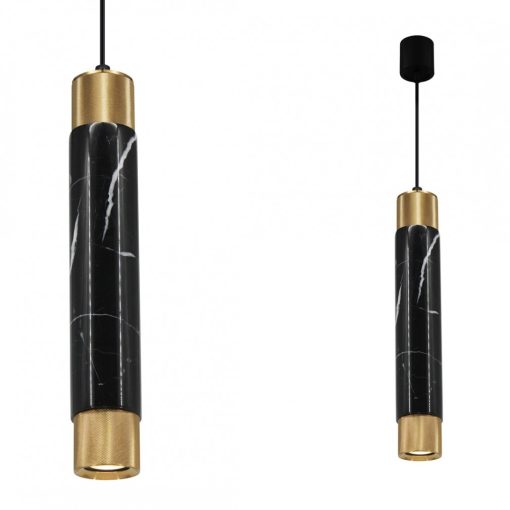 Pendant lamp MARBLE BLACK/GOLD 1xGU10