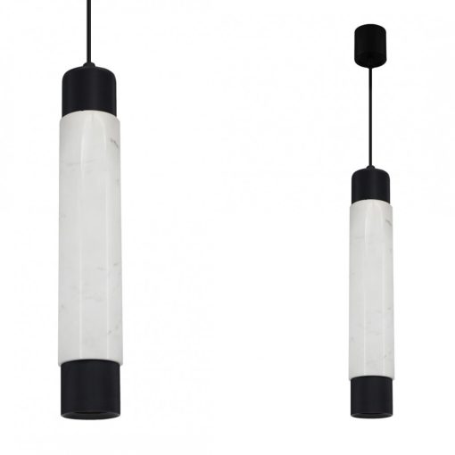 Pendant lamp MARBLE WHITE/BLACK 1xGU10