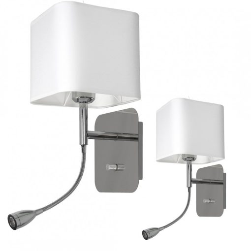 Wall lamp NAPOLI WHITE/CHROME 1xE27 + 1W LED