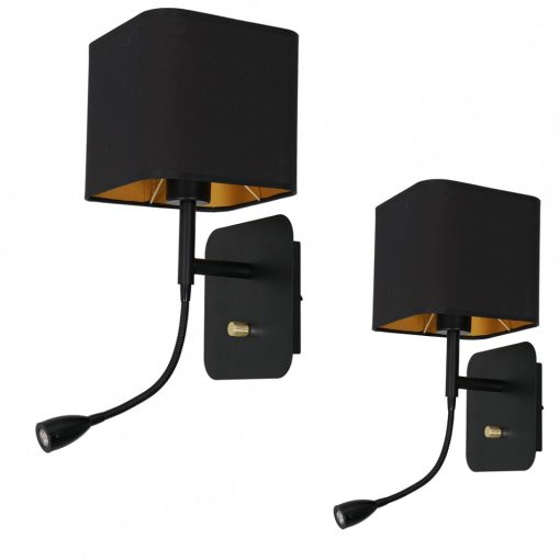 Wall lamp NAPOLI BLACK/GOLD 1xE27 + 1W LED