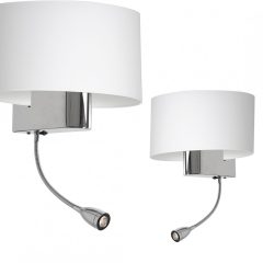 Wall lamp CASINO WHITE/CHROME 1xE27 + 1W LED