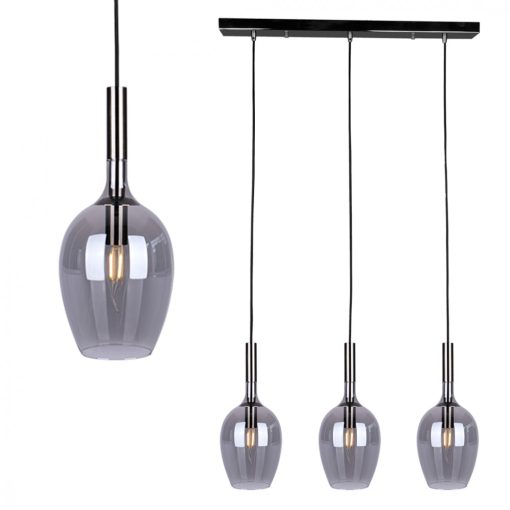 Pendant lamp LUGANO SMOKED 3xE14