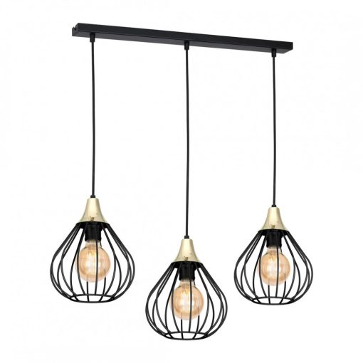 Pendant lamp KANE BLACK 3xE27