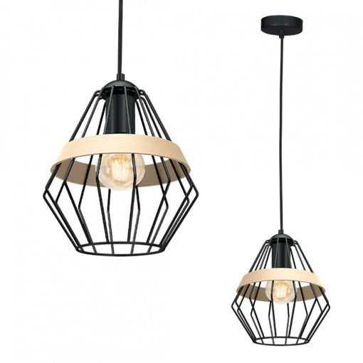 Pendant lamp CLIFF BLACK 1xE27