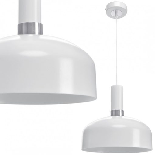 Pendant lamp MALMO WHITE/CHROME 1xE27