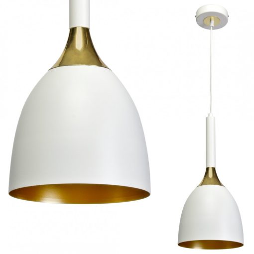 Pendant lamp CLARK WHITE/GOLD 1xE27