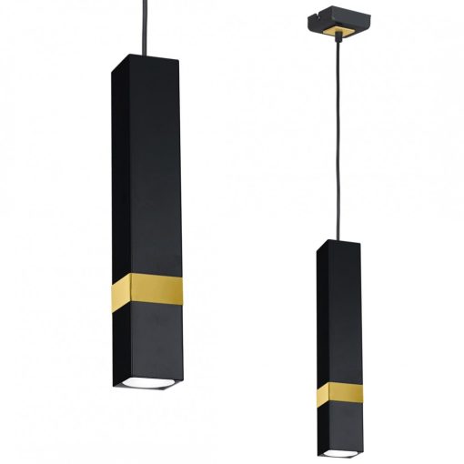 Pendant lamp VIDAR BLACK/GOLD 1xGU10