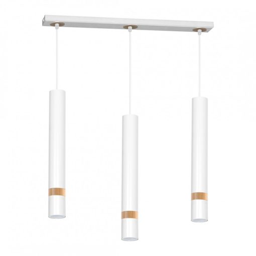 Pendant lamp JOKER WHITE/WOOD 3xGU10