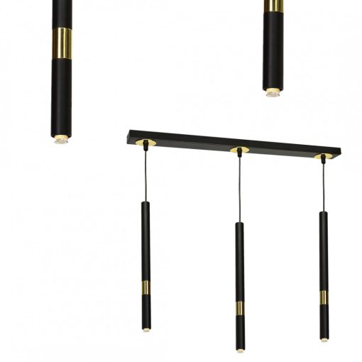 Pendant lamp MONZA BLACK/GOLD 3xG9 8W