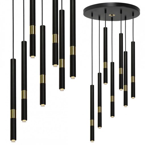 Pendant lamp MONZA BLACK/GOLD 7xG9 8W