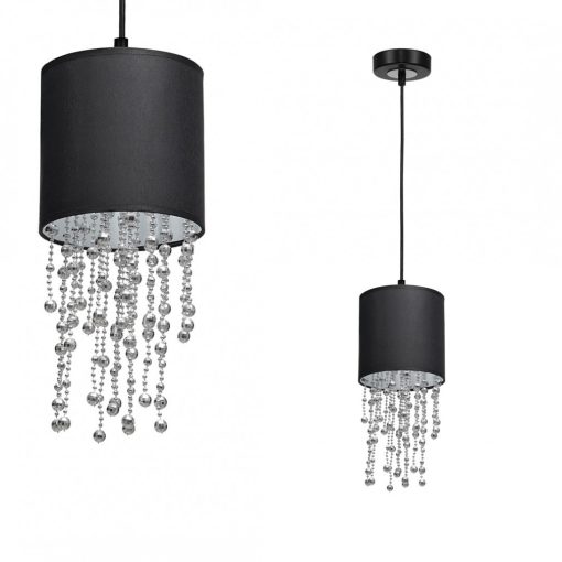 Pendant lamp ALMERIA BLACK/CHROME 1xE27