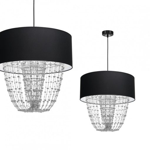 Pendant lamp ALMERIA BLACK/CHROME 1xE27