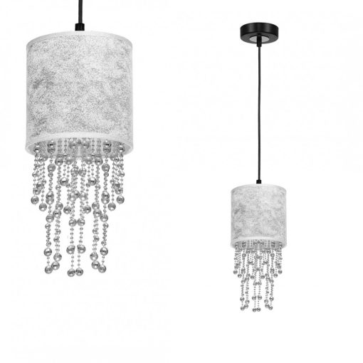 Pendant lamp ALMERIA SILVER/BLACK 1xE27