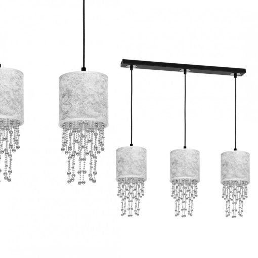 Pendant lamp ALMERIA SILVER/BLACK 3xE27