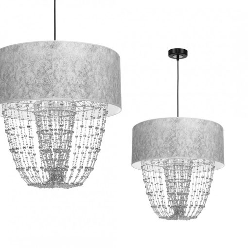 Pendant lamp ALMERIA SILVER/BLACK 1xE27