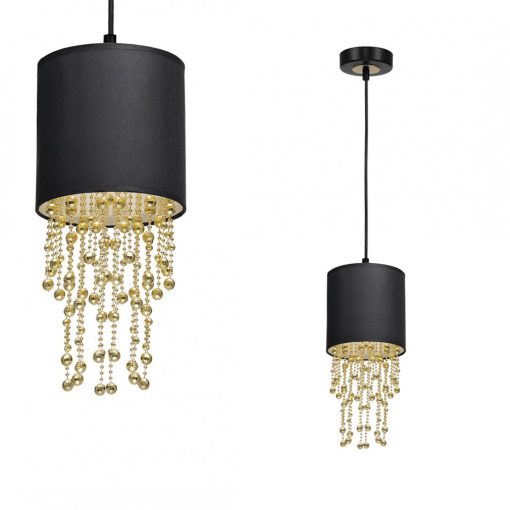 Pendant lamp ALMERIA BLACK/GOLD 1xE27