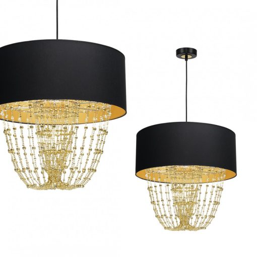 Pendant lamp ALMERIA BLACK/GOLD 1xE27