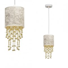 Pendant lamp ALMERIA WHITE/GOLD 1xE27