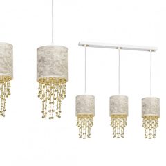 Pendant lamp ALMERIA WHITE/GOLD 3xE27