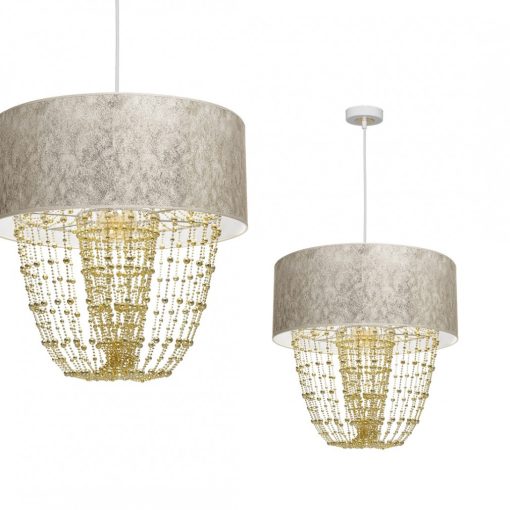 Pendant lamp ALMERIA WHITE/GOLD 1xE27